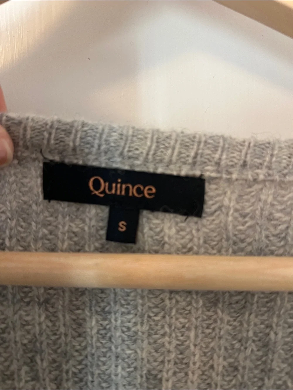 Quince 100% Yak Soft Rib Crew Cardigan in Warm Heather Grey size Small